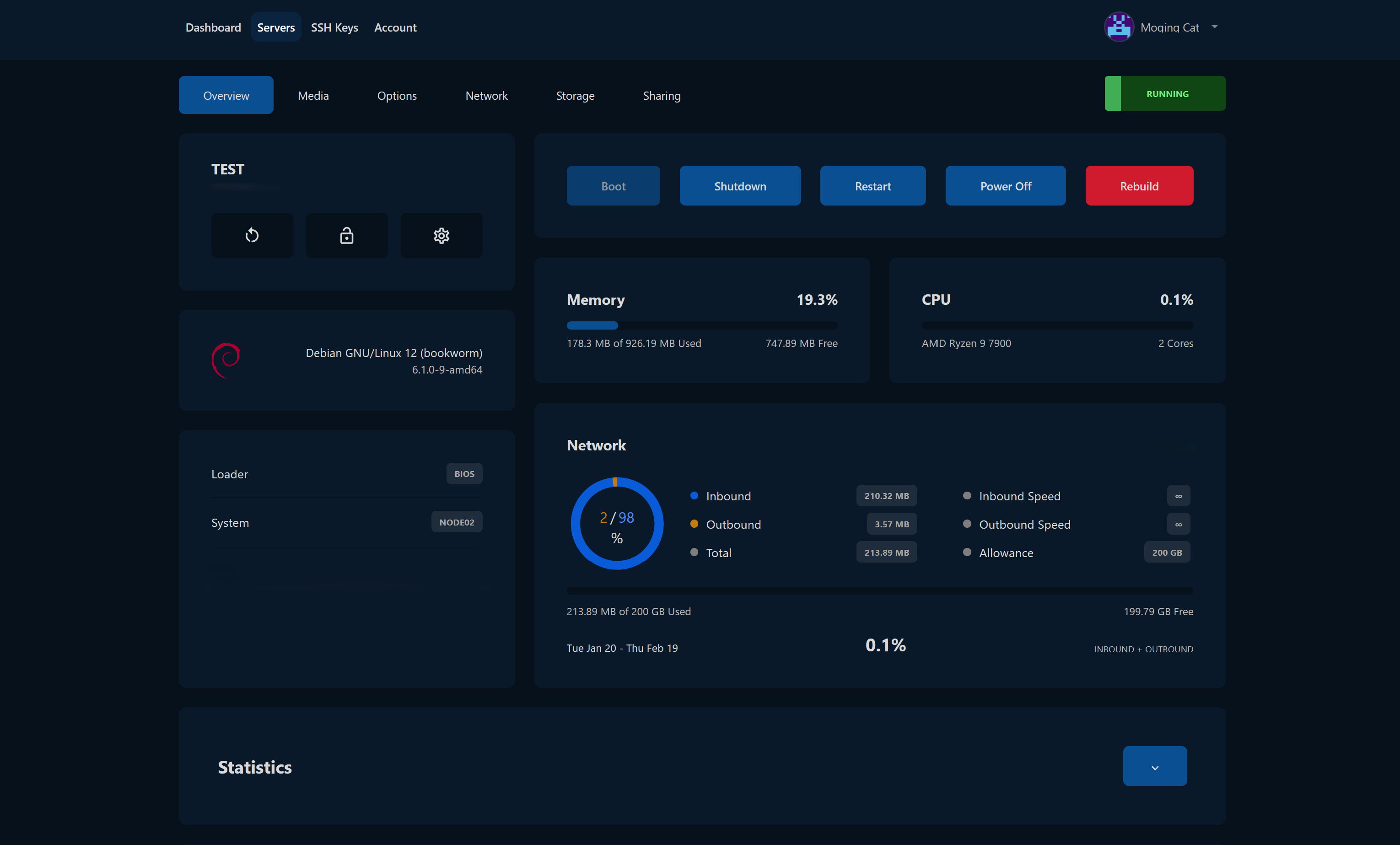 Hostishere control center preview